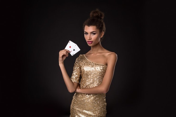 Multi-camera live dealer studio showing blackjack table with dealer and card shoe